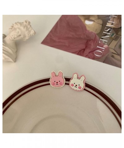 Lovely Rabbit Earrings for Women Girls Easter Jewelry, S925 Cute Bunny Egg Easter Dangle Earrings for Spring Holiday Pink $5....