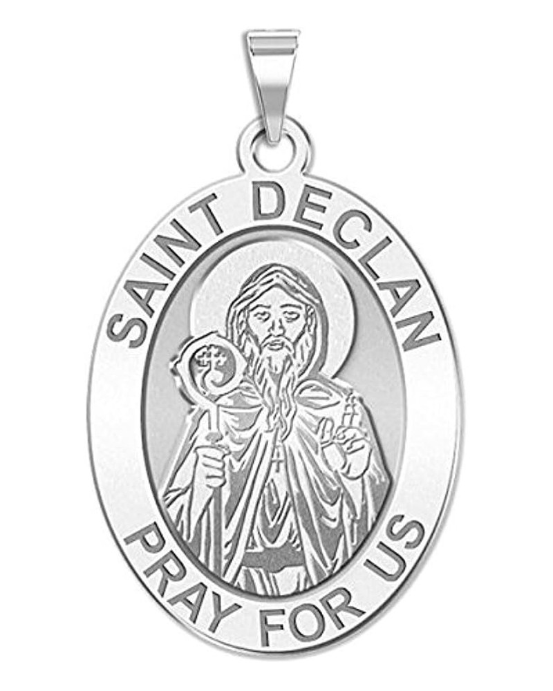 Saint Declan Oval Religious Medal - in Sterling Silver and 10K or 14K Gold 1/2 x 2/3 Inch Medal Only Sterling Silver $83.00 P...