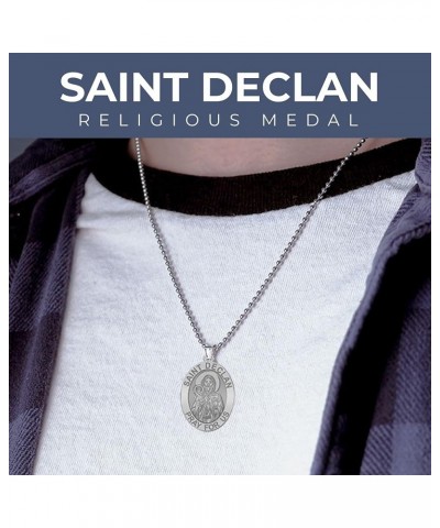 Saint Declan Oval Religious Medal - in Sterling Silver and 10K or 14K Gold 1/2 x 2/3 Inch Medal Only Sterling Silver $83.00 P...