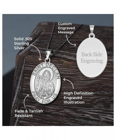 Saint Declan Oval Religious Medal - in Sterling Silver and 10K or 14K Gold 1/2 x 2/3 Inch Medal Only Sterling Silver $83.00 P...