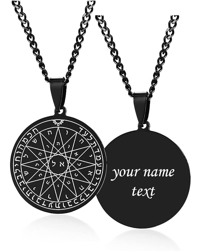 Seals of Solomon Necklace : Uniex Stainless Steel Pentacle Pentagram of Solomon Pendant Necklace with Chain, Amulet Protectio...