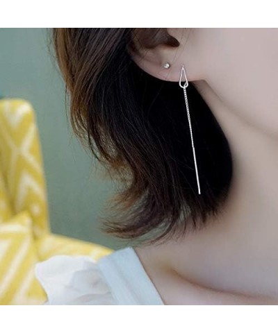 925 Sterling Silver Tassel Threader Dangle Earrings Teardrop Long Chain Ear Line for Women Girls $7.27 Earrings