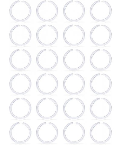 24PCS 16G Clear Septum Nose Hoop Rings Retainer Segment Ring Flexible Bioflex Tragus Helix Daith Rook Cartilage Earrings Clic...