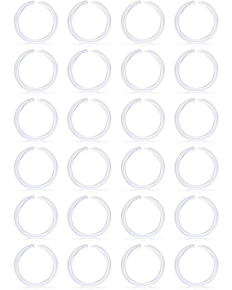 24PCS 16G Clear Septum Nose Hoop Rings Retainer Segment Ring Flexible Bioflex Tragus Helix Daith Rook Cartilage Earrings Clic...