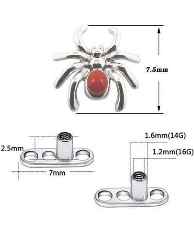 G23 Titanium Micro Dermal Anchor Top Piercing Skin Drivers Surface Spider Dermal Piercing Heads Implant Body Jewelry 14g red ...