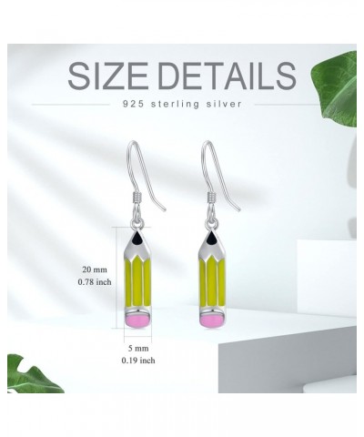 Mother's Day Gifts for Women Mother Her 925 Sterling Silver Animal Earrings for Girls Birthday Gift Pencil $23.31 Earrings