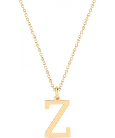 Letter Necklace in 14K Solid Gold | 14k Gold Small Initial Necklace for Women | Alphabet Jewelry, A-Z All Letters, 18 Z $48.8...