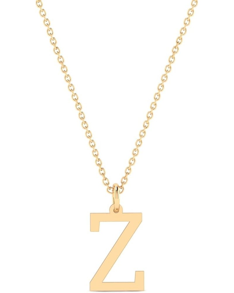 Letter Necklace in 14K Solid Gold | 14k Gold Small Initial Necklace for Women | Alphabet Jewelry, A-Z All Letters, 18 Z $48.8...