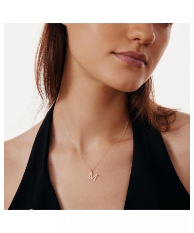 Letter Necklace in 14K Solid Gold | 14k Gold Small Initial Necklace for Women | Alphabet Jewelry, A-Z All Letters, 18 Z $48.8...