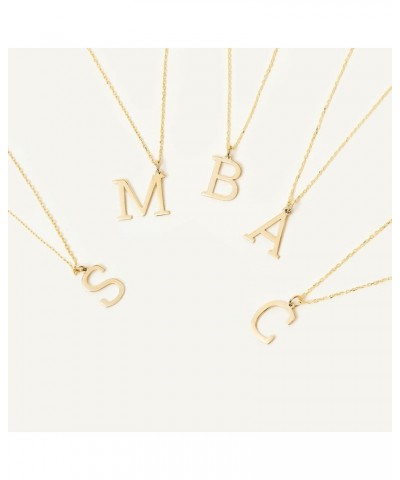 Letter Necklace in 14K Solid Gold | 14k Gold Small Initial Necklace for Women | Alphabet Jewelry, A-Z All Letters, 18 Z $48.8...