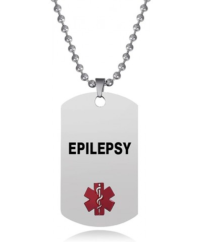 Medical Alert Dog Tag Necklace for Men Women Son Asthma Diabetes Blood Thinner Eliquis Epilepsy Allergy Pacemaker Seizures EP...