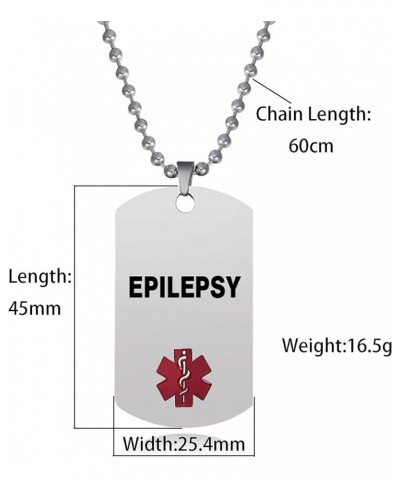 Medical Alert Dog Tag Necklace for Men Women Son Asthma Diabetes Blood Thinner Eliquis Epilepsy Allergy Pacemaker Seizures EP...