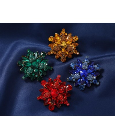 Vintage Crystal Rhinestone Flower Shape Brooch Pin Statement Jewelry Gift Accessories for Women Girls green $6.35 Brooches & ...