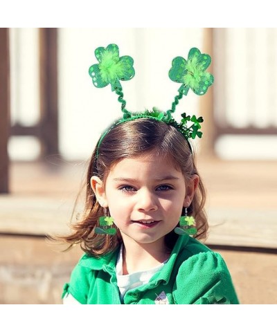 St. Patrick's Day Shamrock Dangle Earrings Gold Pleated Green Layered Lucky Clover Earrings Irish St. Patricks Day Jewelry Gi...