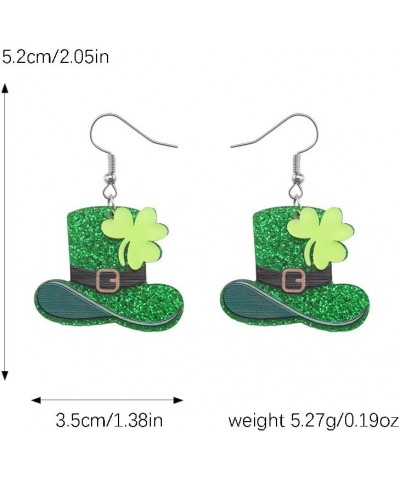 St. Patrick's Day Shamrock Dangle Earrings Gold Pleated Green Layered Lucky Clover Earrings Irish St. Patricks Day Jewelry Gi...