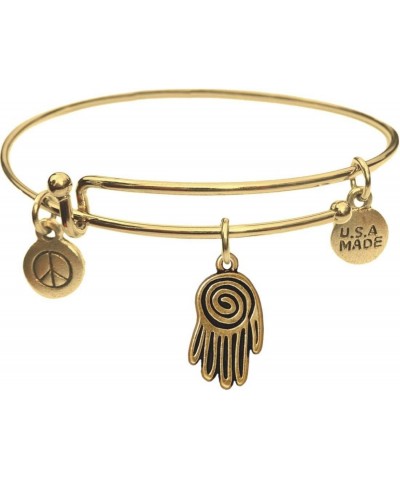 Goldtone Bangle Bracelet and Spiral Hand Charm $9.12 Bracelets