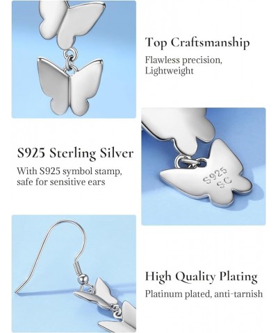 925 Silver Cute Pig/Panda Bear/Dog/Cat Earrings Stud Solid Sterling Jewelry " Kiss me Hug Me" 3D Kitten Earring 12.Butterfly ...