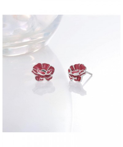 Flower Stud Earrings 925 Sterling Silver Flower Stud Earrings Dainty Flower Stud Earrings for Women Fashion Hypoallergenic Mo...