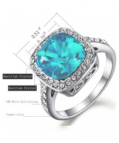 Acefeel Yellow Shinning Cubic Zirconia Topaz Rings For Women 18K Rose Gold Plated 02 silver sea blue $11.72 Rings