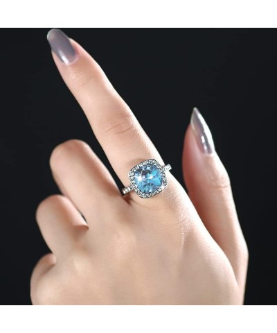 Acefeel Yellow Shinning Cubic Zirconia Topaz Rings For Women 18K Rose Gold Plated 02 silver sea blue $11.72 Rings