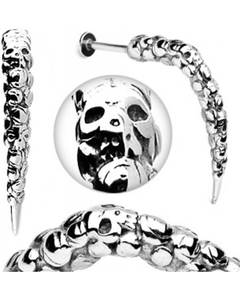 Artistic Skull Carved Long Claw Labret 316L Surgical Steel $11.39 Body Jewelry