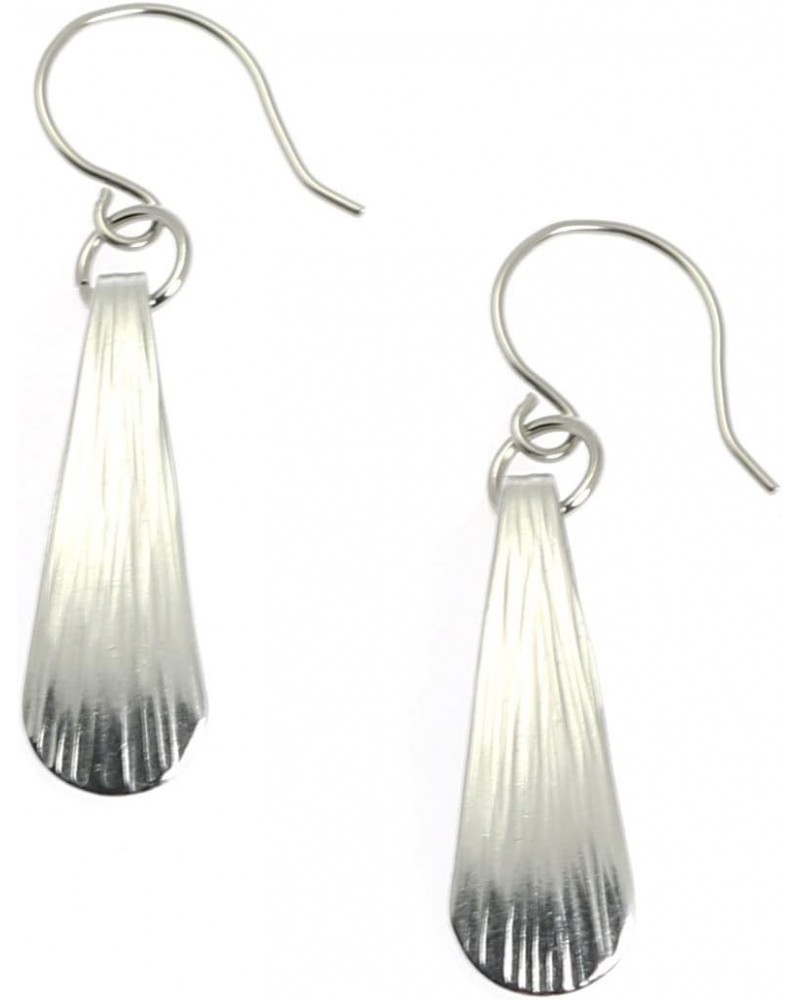 Mini Chased Aluminum Silver Toned Drop Earrings By John S Brana Handmade Jewelry Hypoallergenic $17.40 Earrings