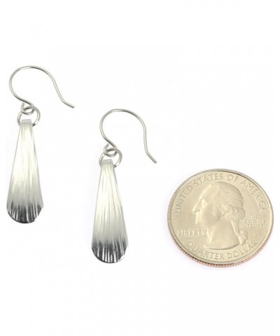 Mini Chased Aluminum Silver Toned Drop Earrings By John S Brana Handmade Jewelry Hypoallergenic $17.40 Earrings