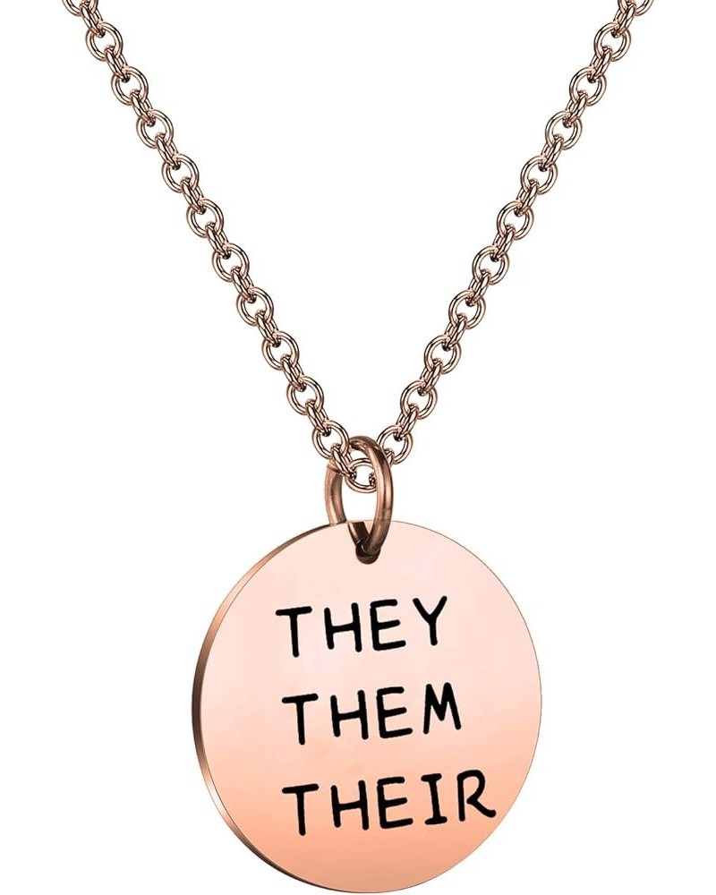 They Them Their Gender Pronouns Necklace Transgender Necklace LBGTQ Pride Jewelry Gift For Transitioning Friend they them the...