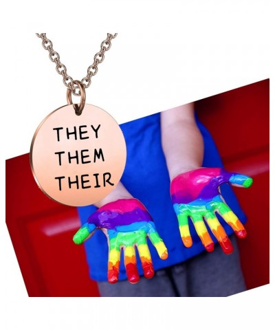 They Them Their Gender Pronouns Necklace Transgender Necklace LBGTQ Pride Jewelry Gift For Transitioning Friend they them the...