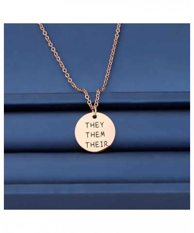 They Them Their Gender Pronouns Necklace Transgender Necklace LBGTQ Pride Jewelry Gift For Transitioning Friend they them the...