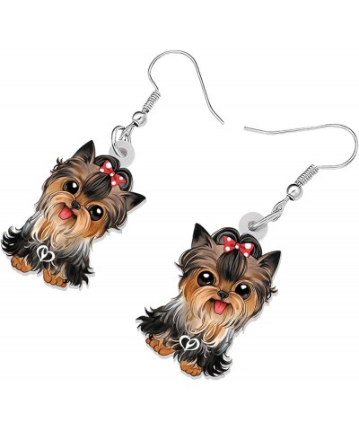 Acrylic Dog Earrings Dangle Drop Fashion Pet Jewelry for Women Girls Kids Charm Gift Yorkshire Terrier $6.23 Earrings
