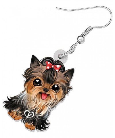 Acrylic Dog Earrings Dangle Drop Fashion Pet Jewelry for Women Girls Kids Charm Gift Yorkshire Terrier $6.23 Earrings