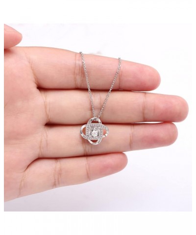 925 Sterling Silver Love Knot Necklace for Women with Cubic Zirconia for Mom Daugter Sister Boyfriend's Mom on Wedding Christ...