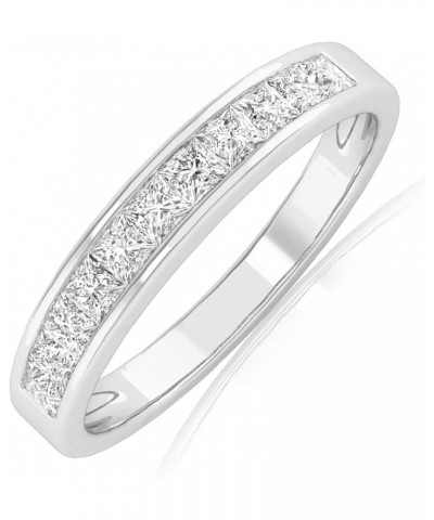 1 Carat t.w. LAB GROWN Princess Cut Diamond Wedding Band Ring (E-F Color VS2-SI1 Clarity) 8 Rose Gold $503.72 Bracelets