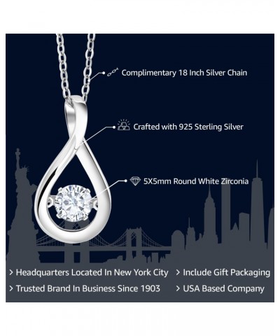 925 Sterling Silver Dancing White Cubic Zirconia CZ Pendant Necklace For Women With 18 Inch Chain $14.08 Necklaces