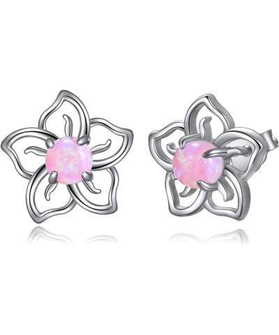 Flower Moonstone Earrings Sterling Silver Stud Earrings Moonstone Jewelry for Women Hypoallergenic Earrings for Sensitive Ear...