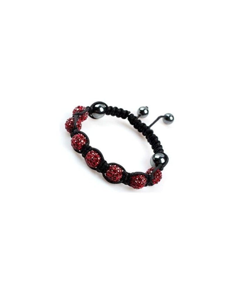 Skull Bracelet 6" - 9" Adjustable 4X White Pave Shine Crystal Beads W/ 1x Skull Beads Red 01 $7.06 Bracelets