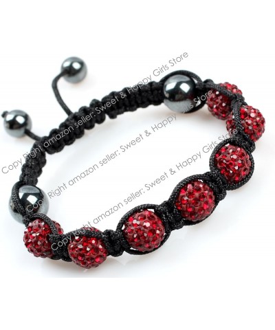 Skull Bracelet 6" - 9" Adjustable 4X White Pave Shine Crystal Beads W/ 1x Skull Beads Red 01 $7.06 Bracelets