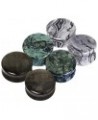 Set of 3 of Natural Green Wave Jasper Golden Obsidian Stone Saddle Plugs 7/8 Inch - 22mm $12.85 Body Jewelry