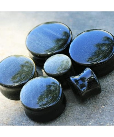 Set of 3 of Natural Green Wave Jasper Golden Obsidian Stone Saddle Plugs 7/8 Inch - 22mm $12.85 Body Jewelry