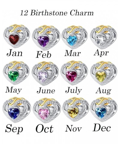 January to December Birthstone Crystal Charm Heart Birthday Infinity Bead fit Women's Charm Bracelet Apr Birthstone $9.17 Bra...