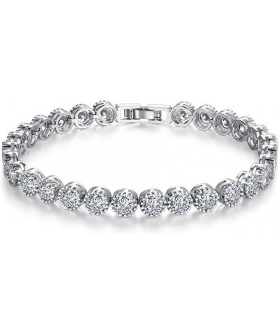 14K Gold 6MM Moissanite Bracelet Design, Round Brilliant Cut Diamond Sophistication, Best for Weddings, Special Celebrations,...