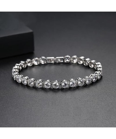 14K Gold 6MM Moissanite Bracelet Design, Round Brilliant Cut Diamond Sophistication, Best for Weddings, Special Celebrations,...