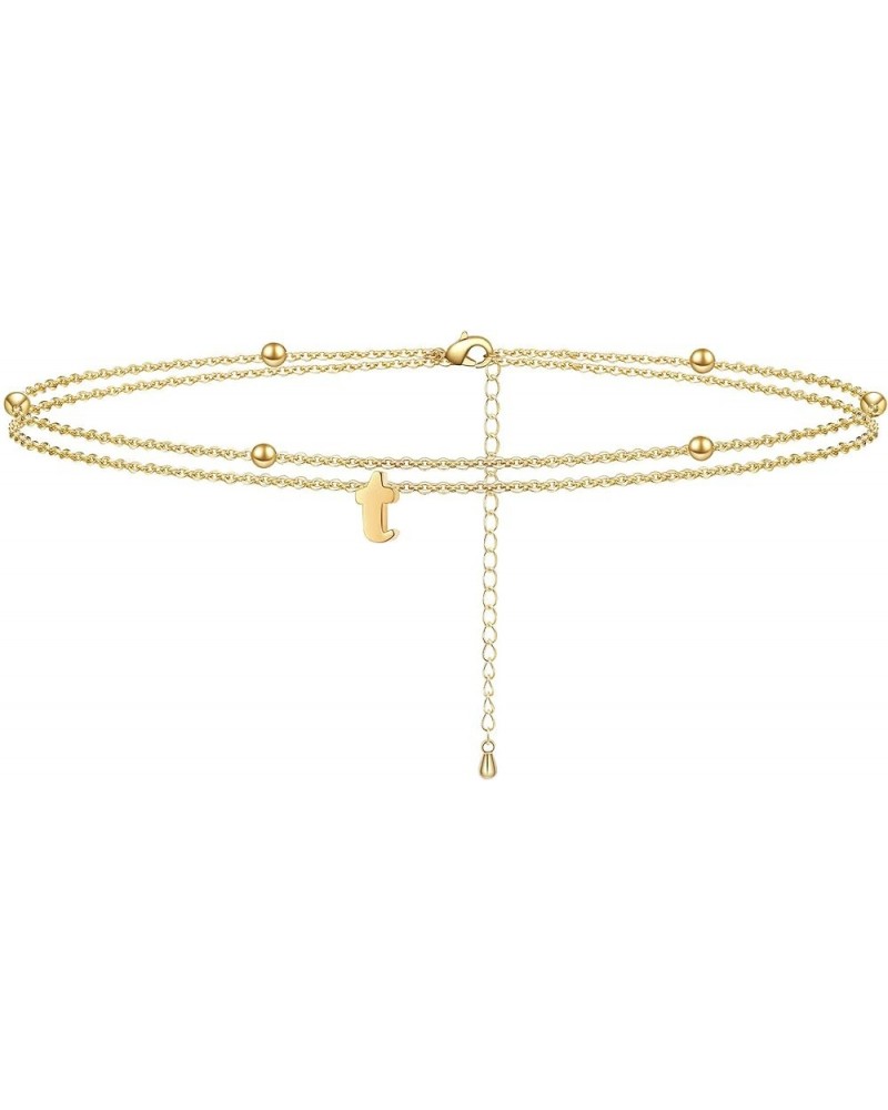 Initial Ankle Bracelets for Women Layered Letter Anklet for Women 14K Gold Plated T $9.34 Anklets