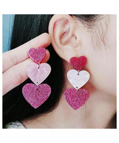 Valentines Day Earrings Heart stud Earrings for Girls Heart Dangle Earrings Red Earrings for Women Envelope Earrings Valentin...