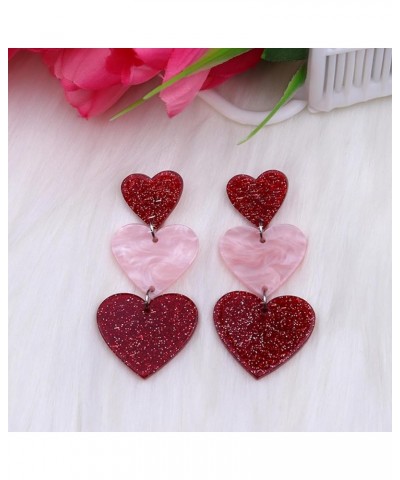 Valentines Day Earrings Heart stud Earrings for Girls Heart Dangle Earrings Red Earrings for Women Envelope Earrings Valentin...