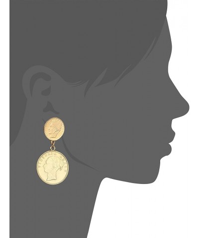 Ben-Amun Moroccan Coin Vintage Dangle Earrings, New York Fashion 24K Gold Plated Jewelry Drop Coin Clip On Earrings $30.01 Ea...