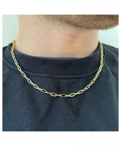 Silver Paperclip Twist Rope Box Chain Necklace 14K Gold Plated Mens Herringbone Snake Necklace Chains Dainty Adjustable Gold ...