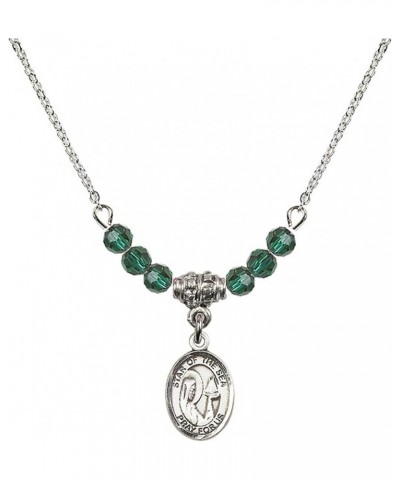 May Birth Month Bead Necklace with Catholic Patron Saint Petite Charm, 18 Inch Our Lady Star of the Sea $32.51 Necklaces