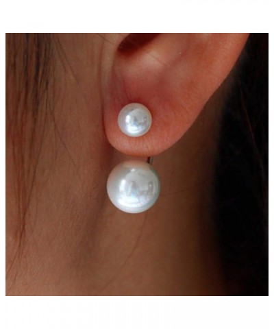 Double Akoya Cultured Pearl Earrings Stud AAAA White Cultured Pearl Earrings Set Pearl Earrings for Women - 7x9mm Pearls 14K ...